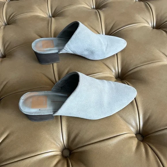 Light Gray Dolce Vita Suede Mules Size: 7 - Picture 5 of 5